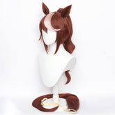 Tokai Teio Wig With Ears Tail Cosplay Accessories Heat Resistant Synthetic Hair Halloween Props